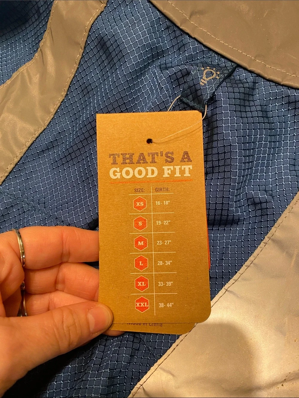 Arcadia Trail™ Reflective Dog Raincoat Sz XL Blue & Gray NWT